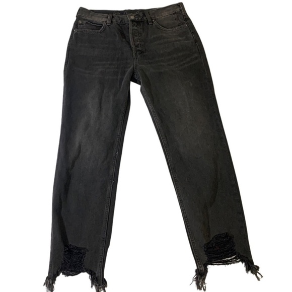 We the Free mid rise distructed hem jeans size 28, black - Picture 1 of 7